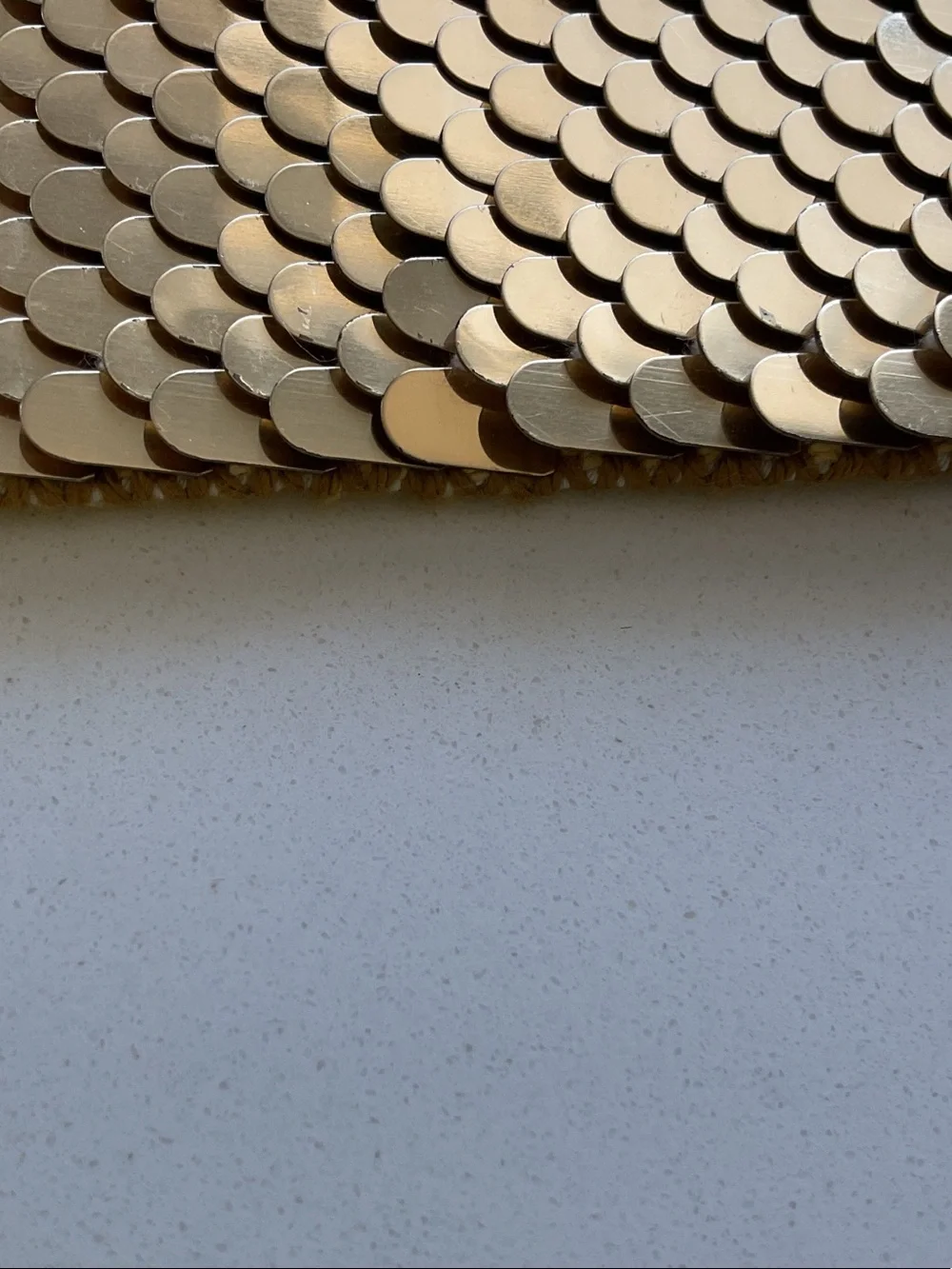 Vintage Fish Scale Stretch Belt Gold Mesh Belt with Metallic Accent unisex